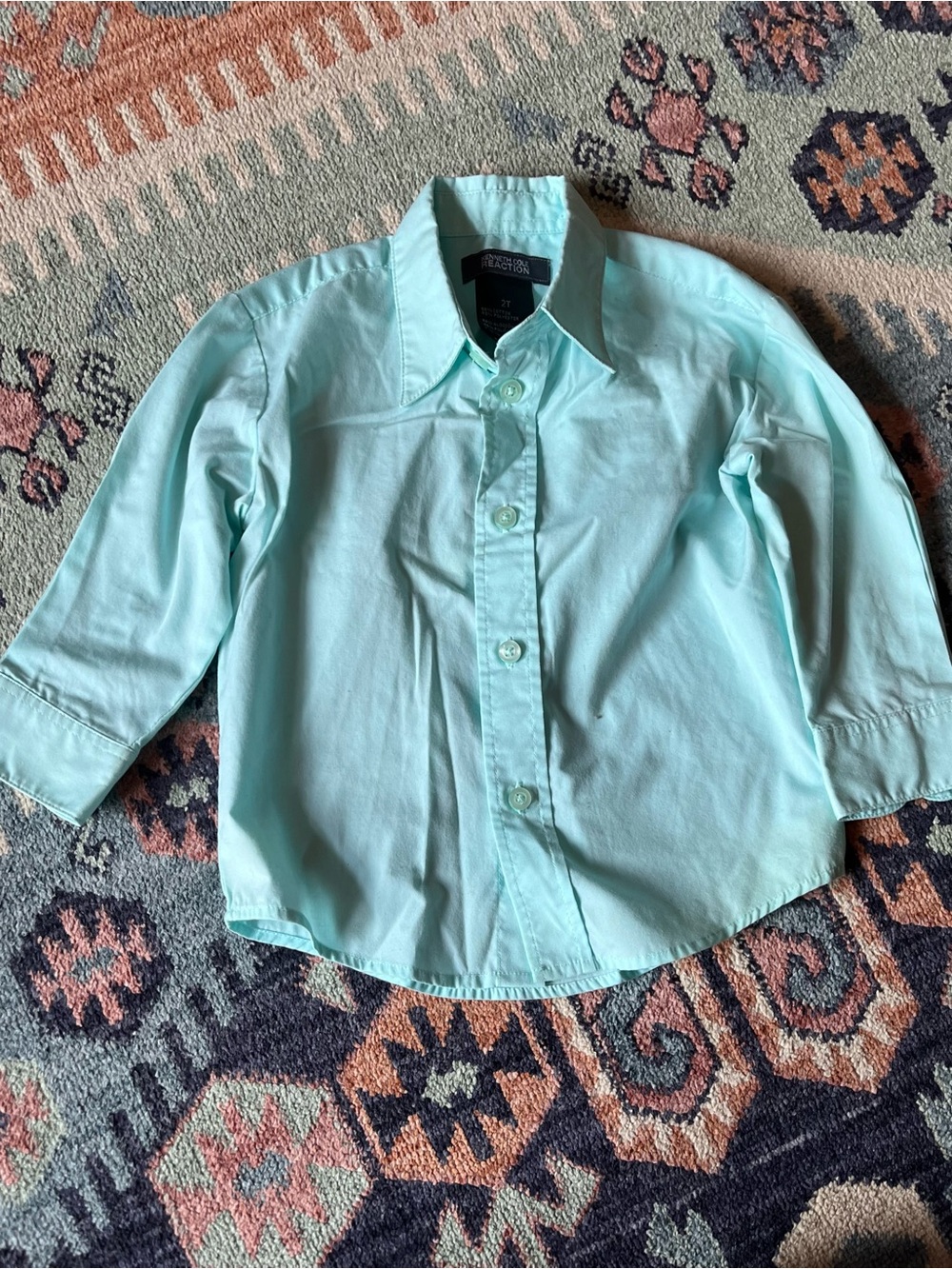 Kenneth Cole Reaction 2T Light Aqua Button-Down Shirt